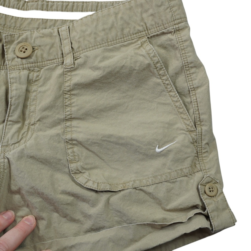 Nike Athletic Dept Womens Size 6 Y2K Khaki Cotton Utility Shorts Tan Embroidered - Picture 5 of 7